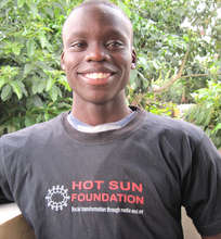 Grishon Onyango at the Hot Sun Foundation office