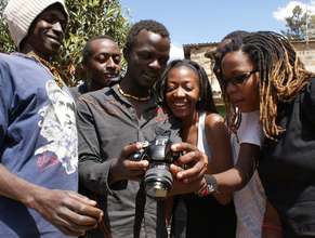 Noreen (at right) with Kibera Film School trainees