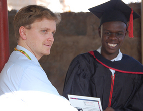 Paul Dziatkowiec congratulates Josphat Keya