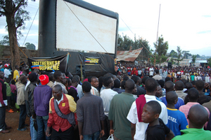 Crowd gathering for TOGETHERNESS SUPREME in Kibera