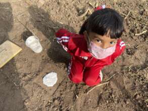 Child Creating Plaster Track Casting