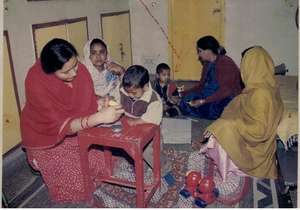 THE OCCUPATIONAL THERAPIST DEMONSTRATES  EXCERCISE