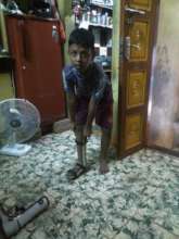 Gokul trying out his new device