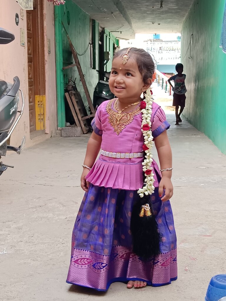 Sadhana in a traditional South Indian outfit