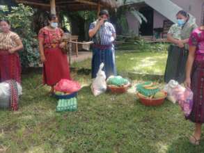 Women received food and hygiene supplies