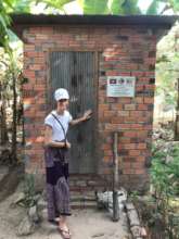 Reviewing newly reconstructed latrine
