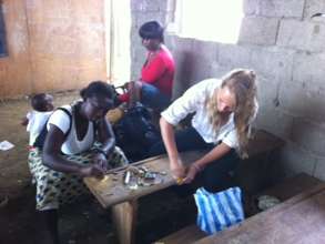 Trainees and Lucy at work