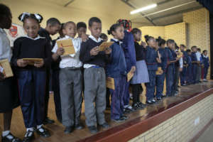 Khanyisa school Christmas book donation