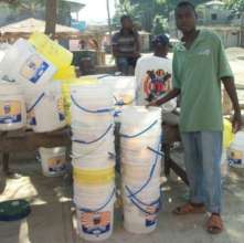 Bucket collection for Cholera reduction project.