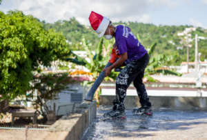 Volunteer Doing Roof Work Over the Holidays