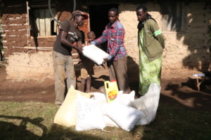 Food rations being delivered to beneficiaries