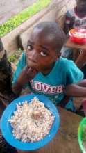 A Child having a meal at school