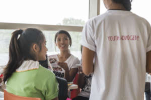 A Youth Advocate providing peer education
