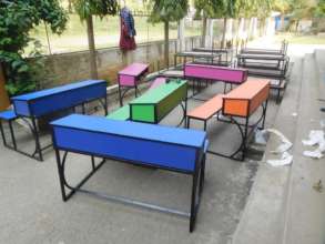 Desks arriving for the schools