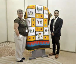 Prabal shows the Bardiya quilt in Philadelphia