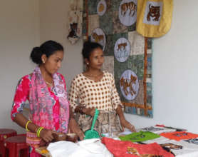 Kushma and Sarita sell Tiger bags before COVID-19