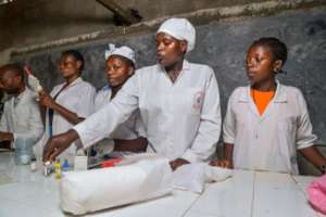 Students in lab doing hands-on training