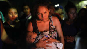 Asylum seeking mother and child.