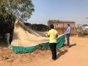 tent preparation ongoing for bird rescue