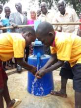 School children using their new borehole