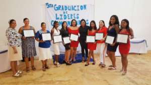Iris (far right) with her graduating class