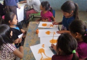 Chacaya students creating art inspired by books!