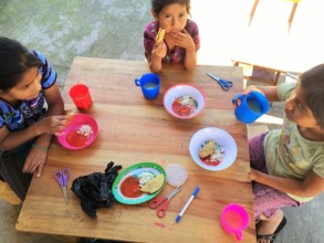 Students eating their nutritious snacks!