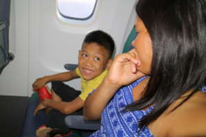 Terence 1st time on a plane