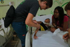 Terence being checked out by Dr. Shelley