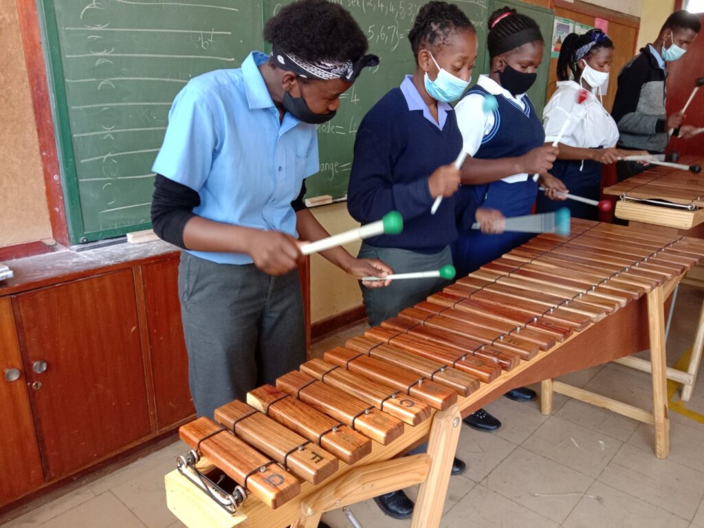 Marimba training, 150 kids, Alexandra Township