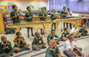 Marimba training, 150 kids, Alexandra Township