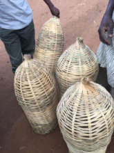 Traditional beehives to be used by the refugees