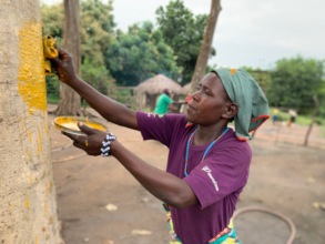 Marking a tree yellow to protect from cutting