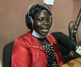 Gertrude on radio advocating indigenous fruit