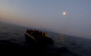 A stranded dinghy carrying 71 people
