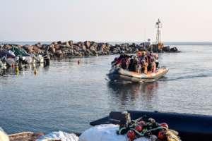 Transferring new arrivals into Skala port
