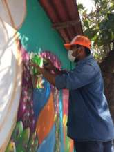 Local volunteer painting