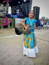 Vanessa wearing traditional clothes at the fest