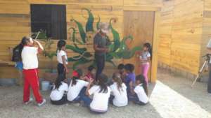 Mural painting with kids