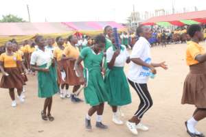 Girls dancing at the quiz