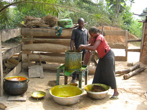 Woman using her new screw-press