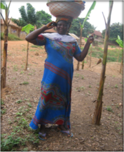 Farmer utilizing her cell phone
