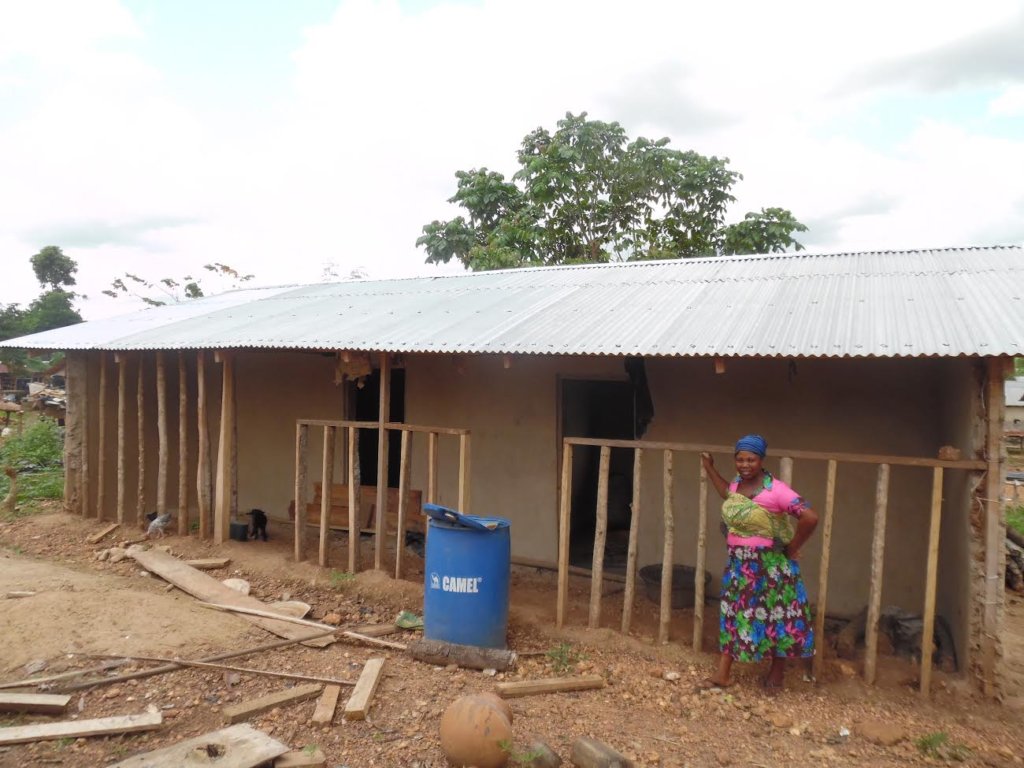 Lucy and her nearly complete new 2-bedroom home