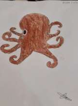 Girl's drawing made doing step by step activity.