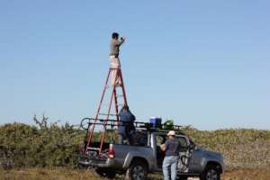 Field team taking pictures of the site.