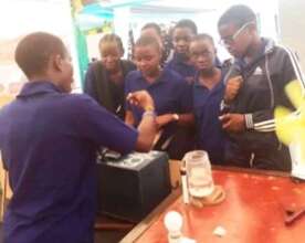 YoSA student Macdonald at Tanzanian Science Fair