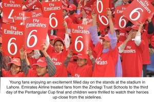 students enjoy a day at the cricket