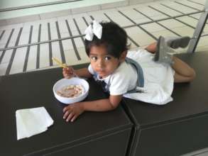Rubi enjoying her food