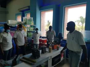 Team preparing for tour