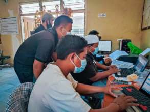 Teachers prepare the online lesson materials